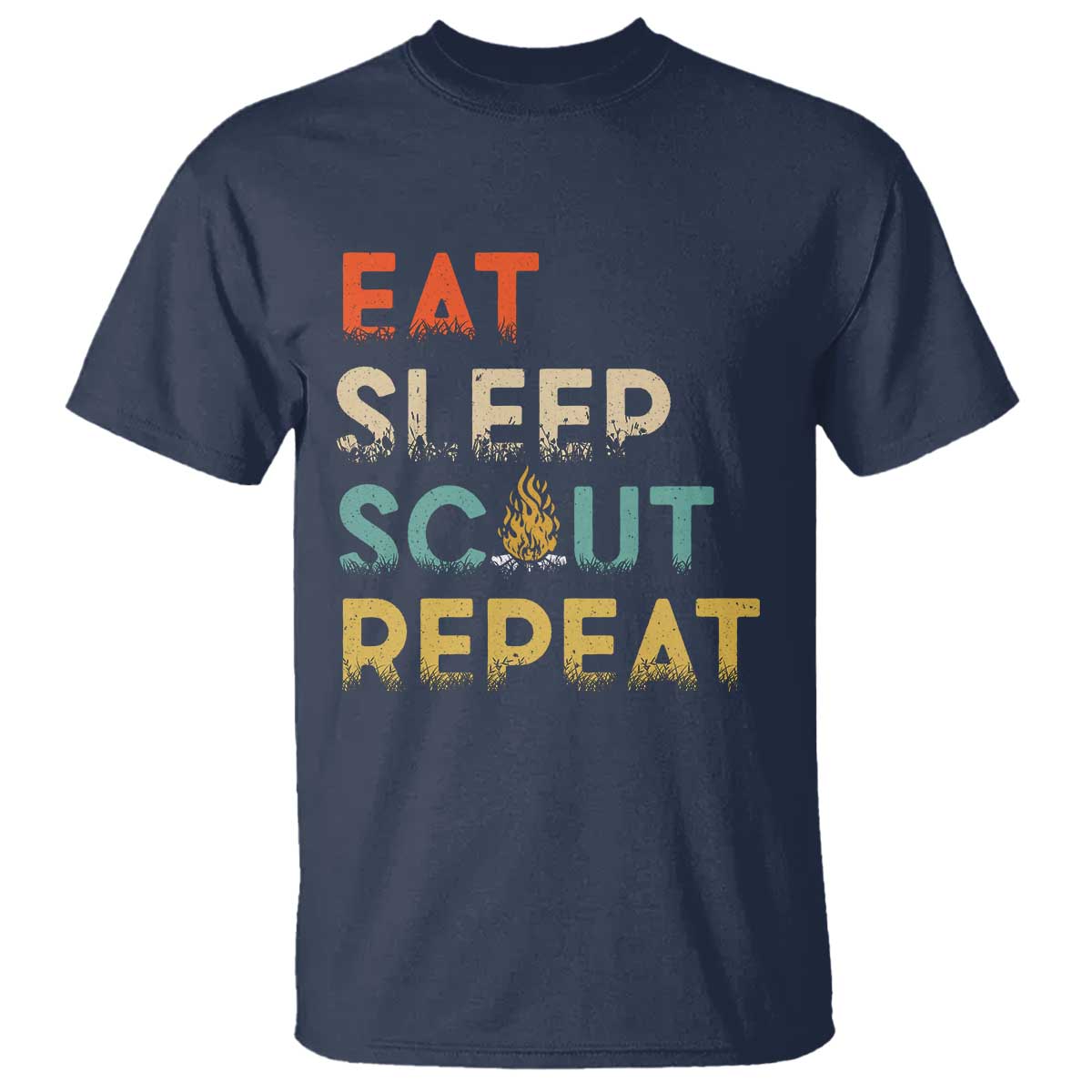 Funny Eat Sleep Scout Repeat T Shirt Scouting Outdoor Camping Nature Campfire