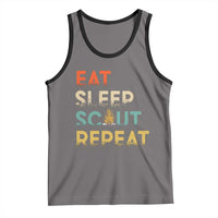 Funny Eat Sleep Scout Repeat Tank Top Scouting Outdoor Camping Nature Campfire