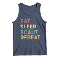 Funny Eat Sleep Scout Repeat Tank Top Scouting Outdoor Camping Nature Campfire