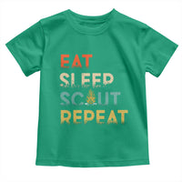 Funny Eat Sleep Scout Repeat Toddler T Shirt Scouting Outdoor Camping Nature Campfire