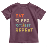 Funny Eat Sleep Scout Repeat Toddler T Shirt Scouting Outdoor Camping Nature Campfire