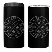 Funny Eat Sleep Scout Repeat 4 in 1 Can Cooler Tumbler Scouting Outdoor Camping Nature