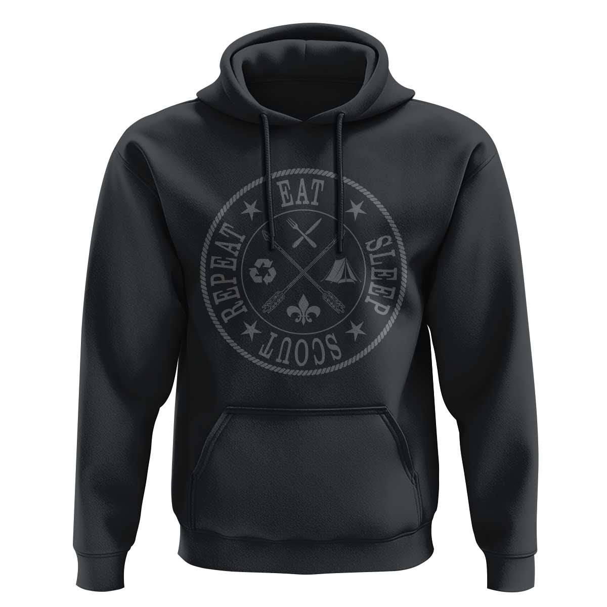 Funny Eat Sleep Scout Repeat Hoodie Scouting Outdoor Camping Nature