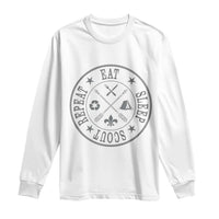 Funny Eat Sleep Scout Repeat Long Sleeve Shirt Scouting Outdoor Camping Nature