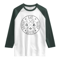 Funny Eat Sleep Scout Repeat Raglan Shirt Scouting Outdoor Camping Nature