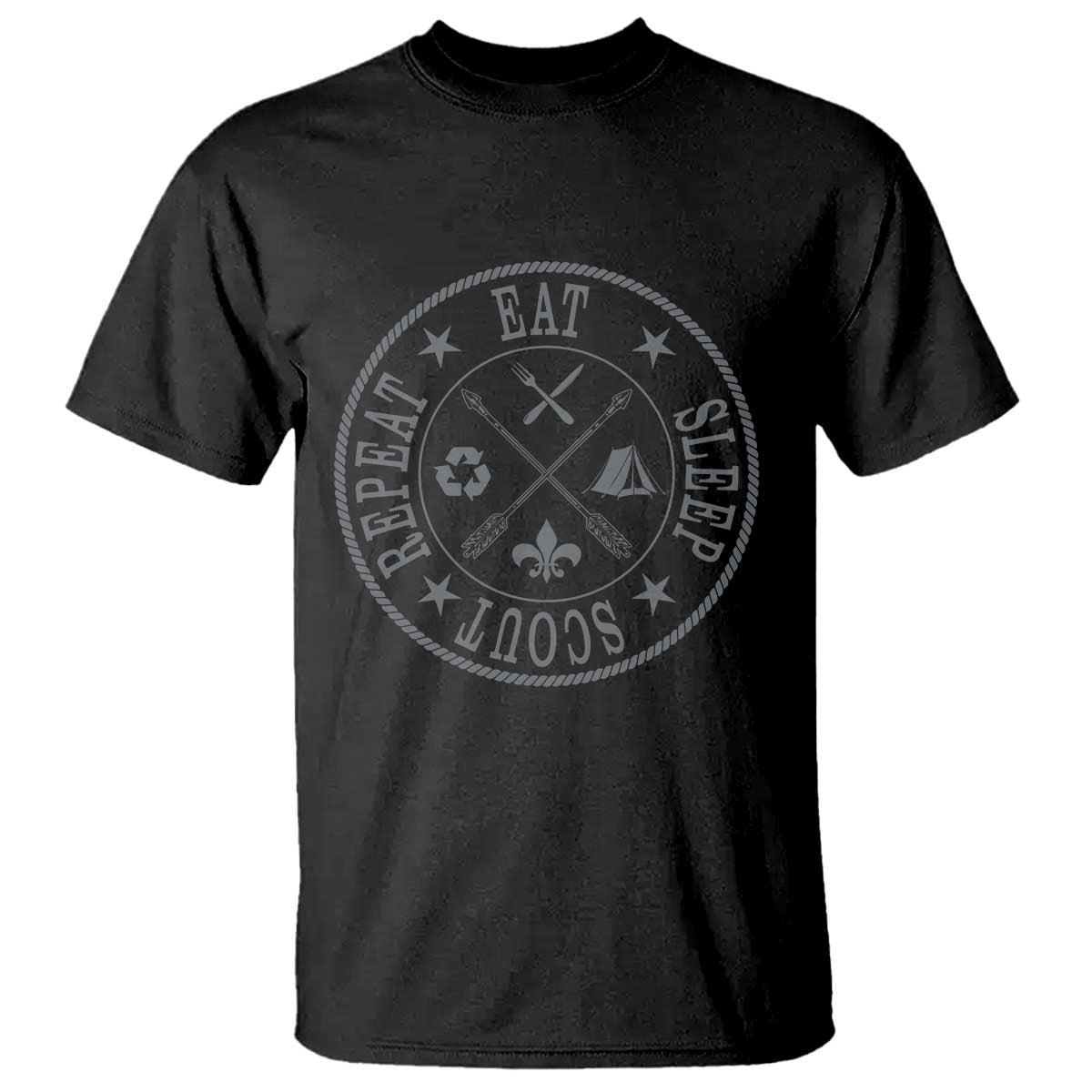 Funny Eat Sleep Scout Repeat T Shirt Scouting Outdoor Camping Nature