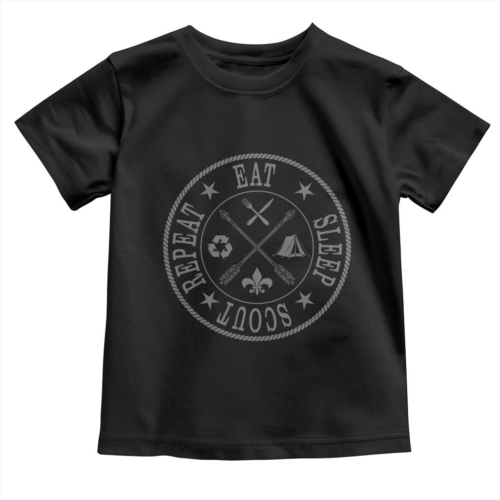 Funny Eat Sleep Scout Repeat Toddler T Shirt Scouting Outdoor Camping Nature