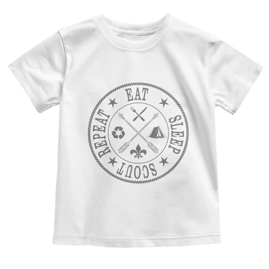 Funny Eat Sleep Scout Repeat Toddler T Shirt Scouting Outdoor Camping Nature