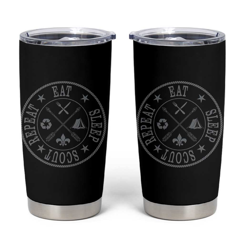 Funny Eat Sleep Scout Repeat Tumbler Cup Scouting Outdoor Camping Nature