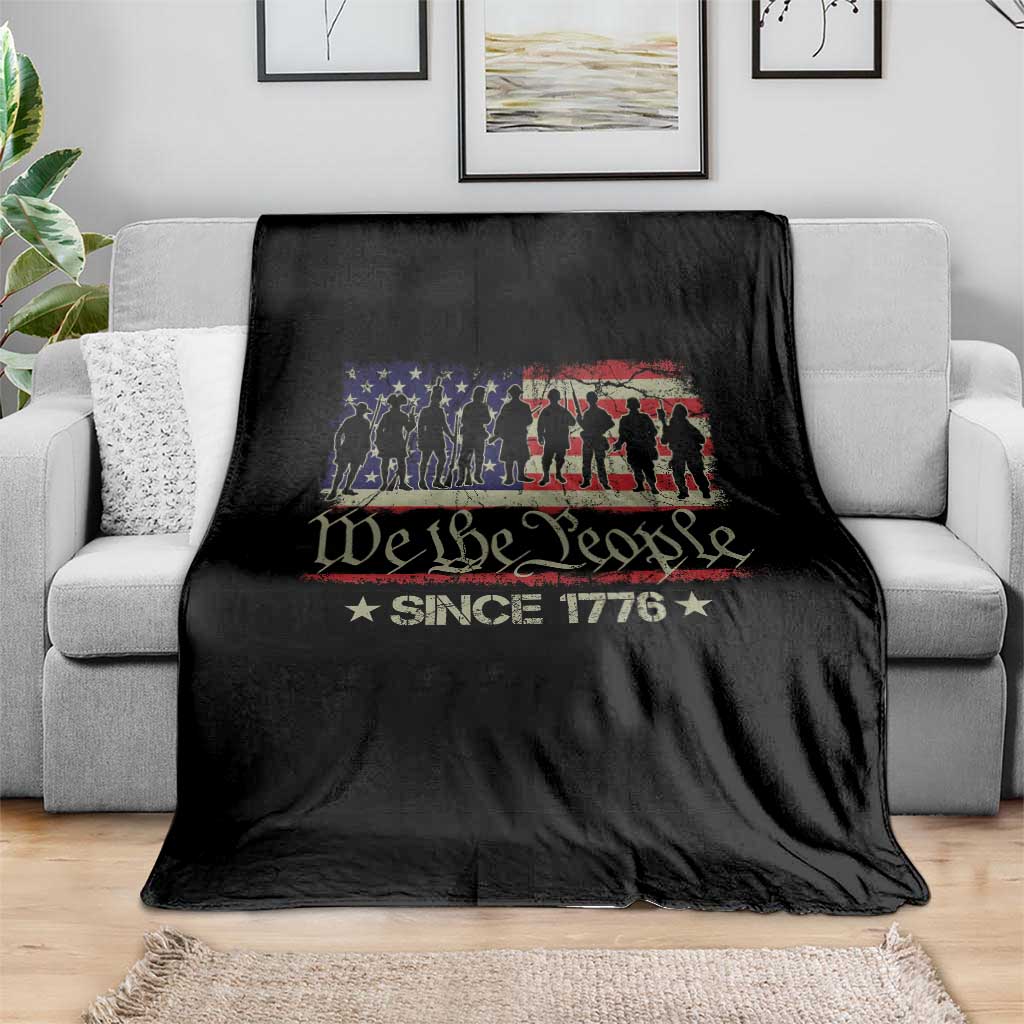 We The People Since 1776 Throw Blanket US Military Army Birthday Vintage American Flag - Wonder Print Shop
