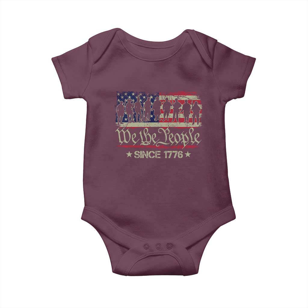 We The People Since 1776 Baby Onesie US Military Army Birthday Vintage American Flag