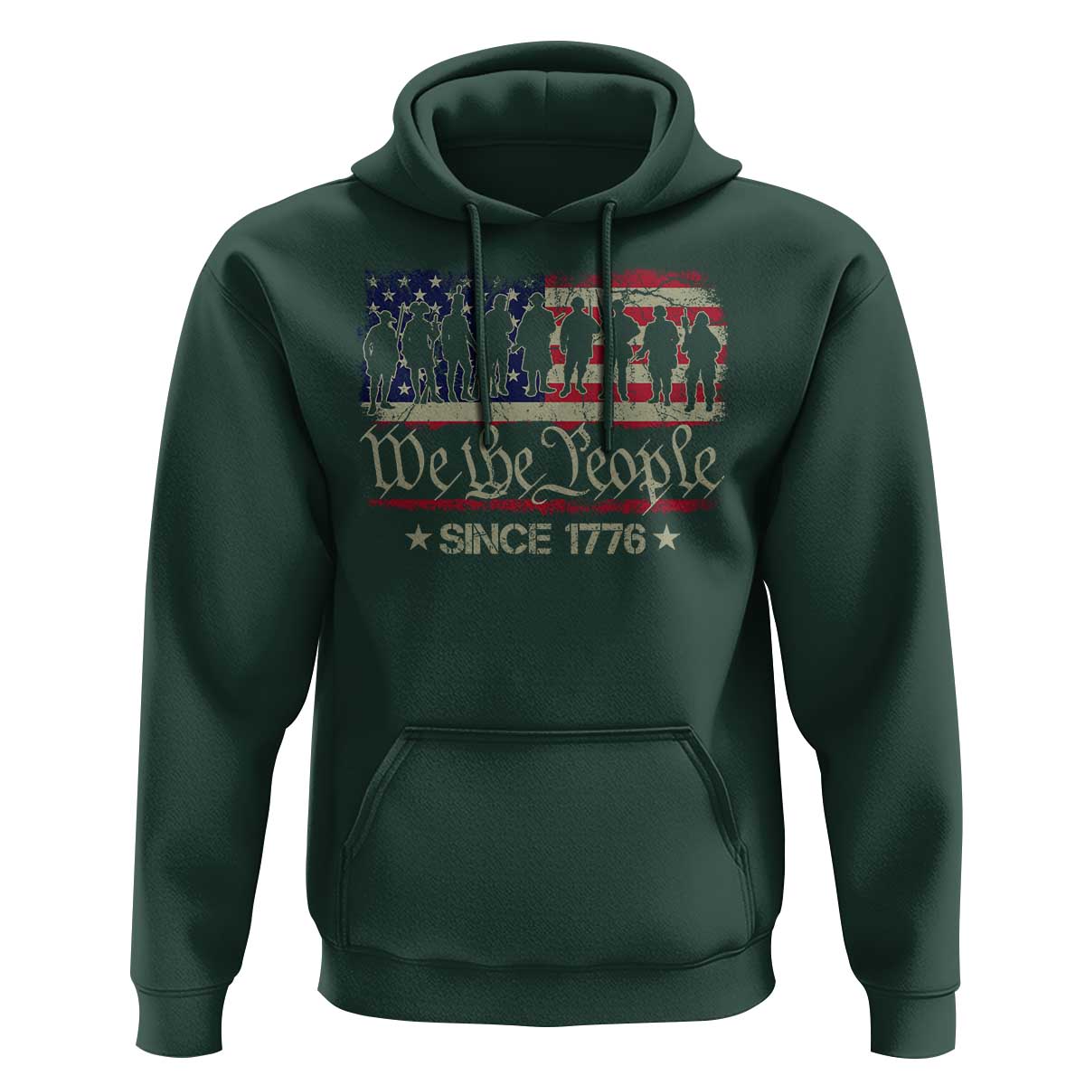 We The People Since 1776 Hoodie US Military Army Birthday Vintage American Flag