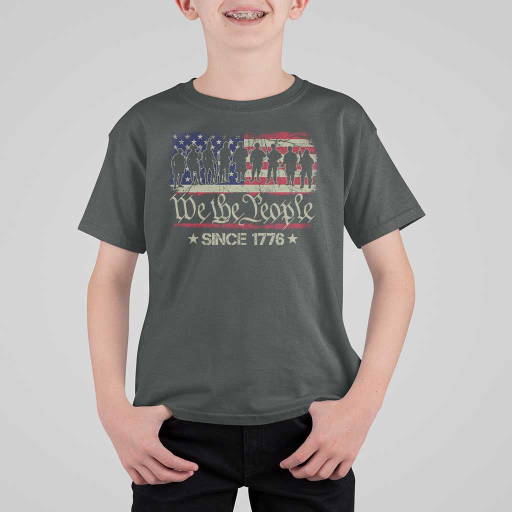We The People Since 1776 T Shirt For Kid US Military Army Birthday Vintage American Flag