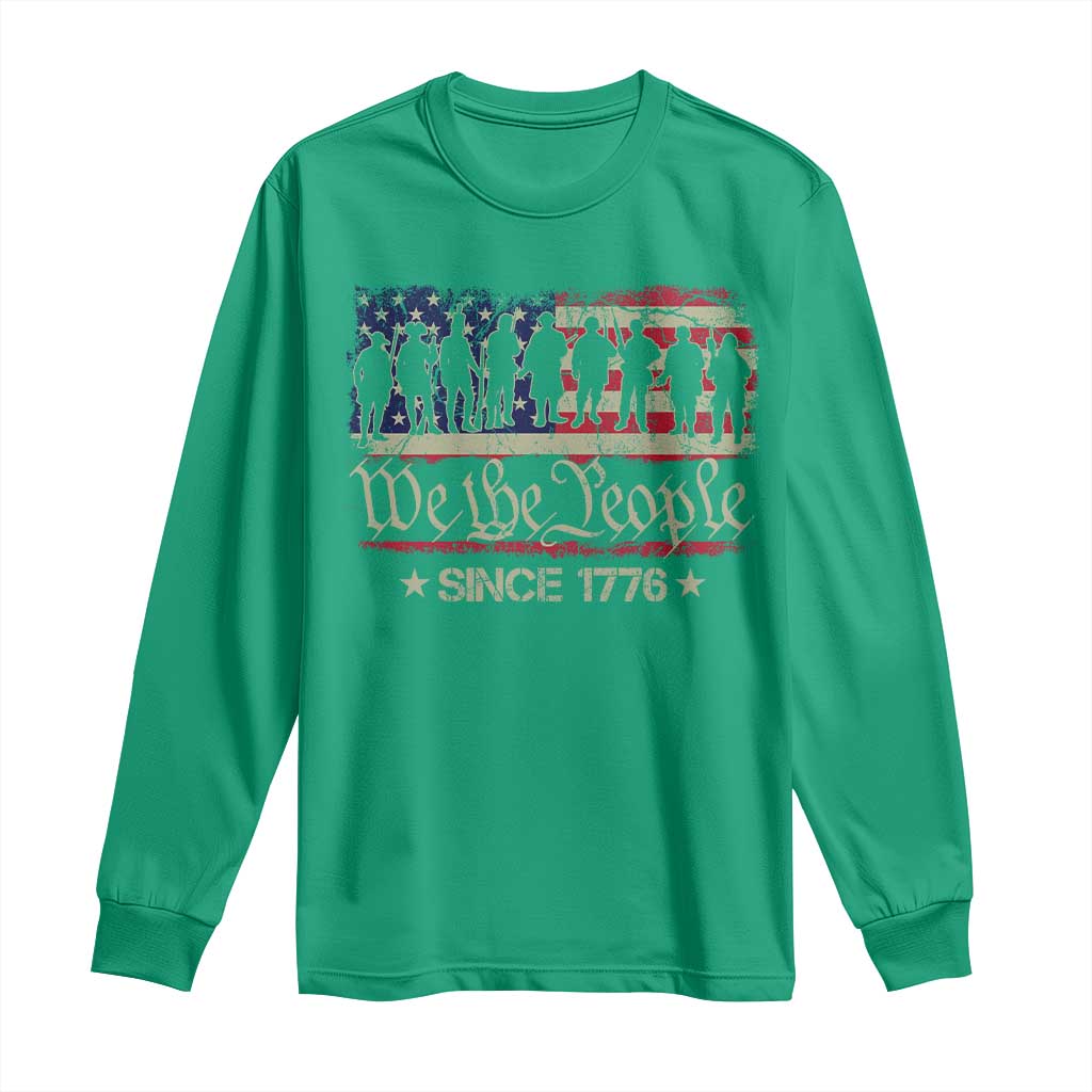 We The People Since 1776 Long Sleeve Shirt US Military Army Birthday Vintage American Flag