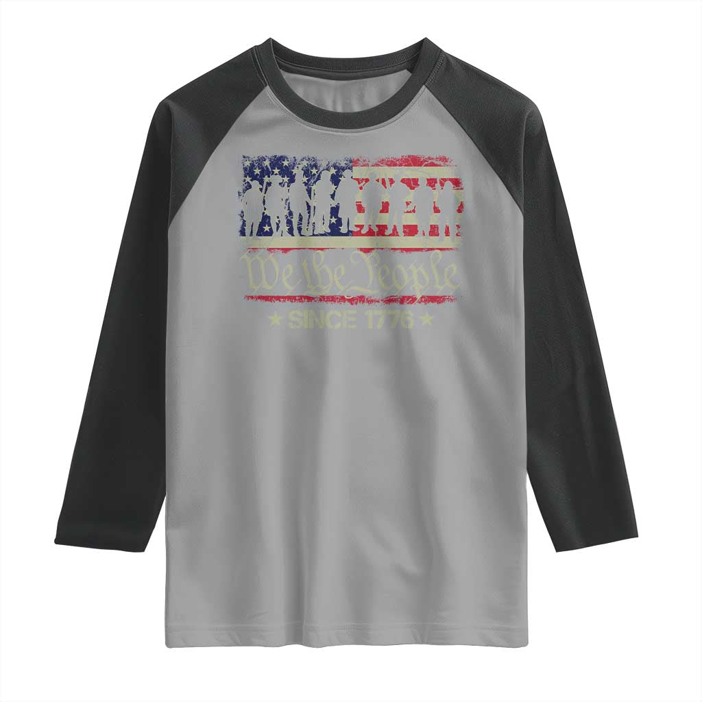 We The People Since 1776 Raglan Shirt US Military Army Birthday Vintage American Flag