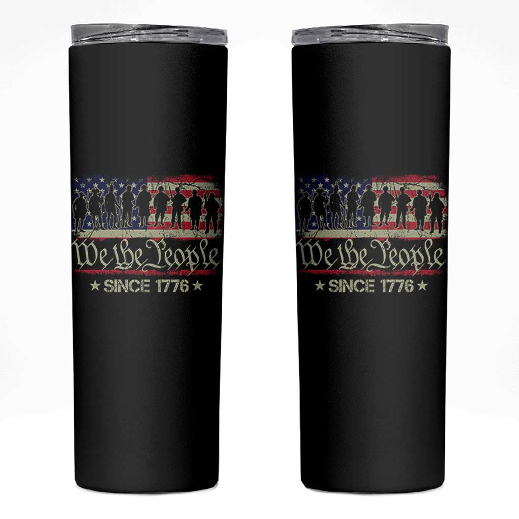 We The People Since 1776 Skinny Tumbler US Military Army Birthday Vintage American Flag
