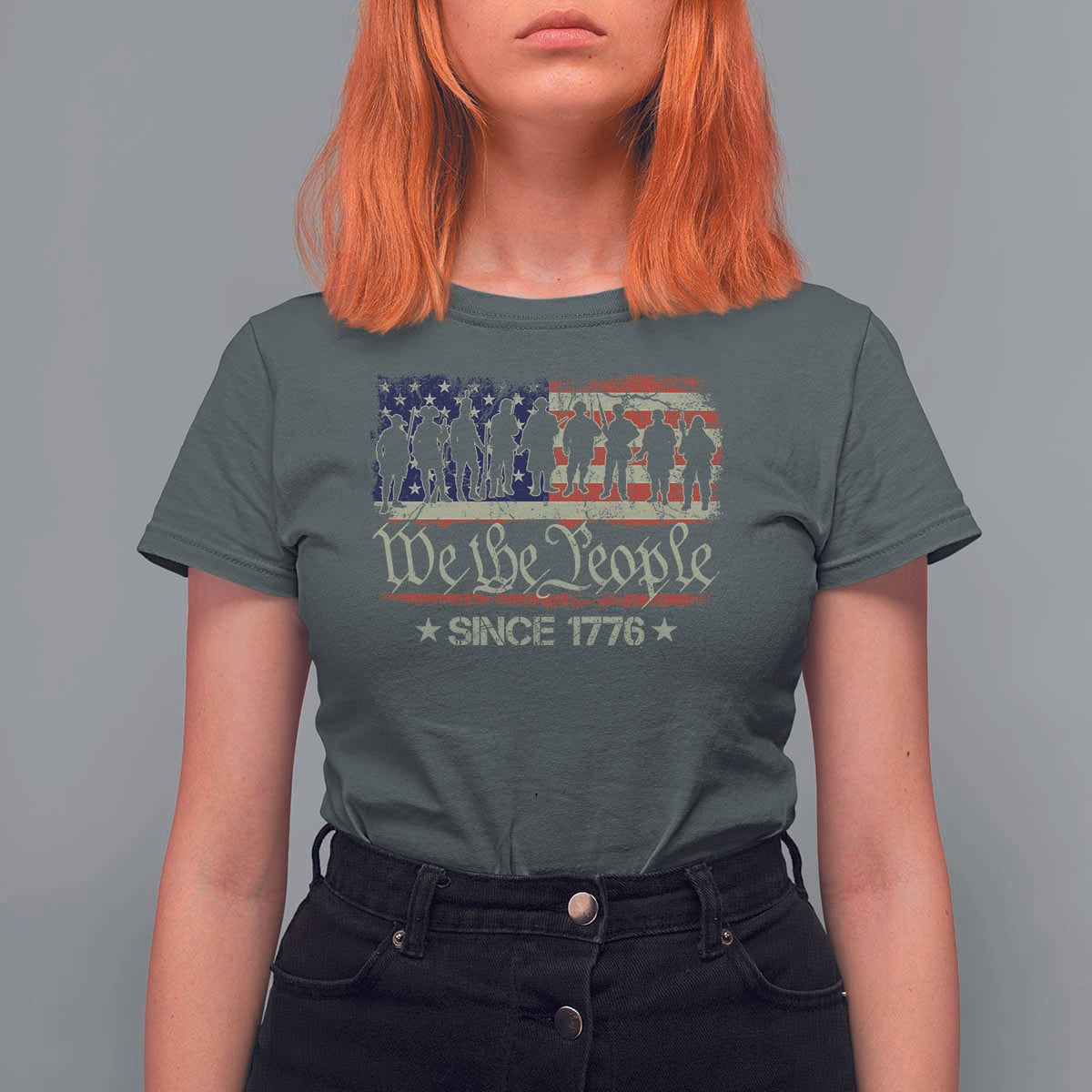 We The People Since 1776 T Shirt For Women US Military Army Birthday Vintage American Flag