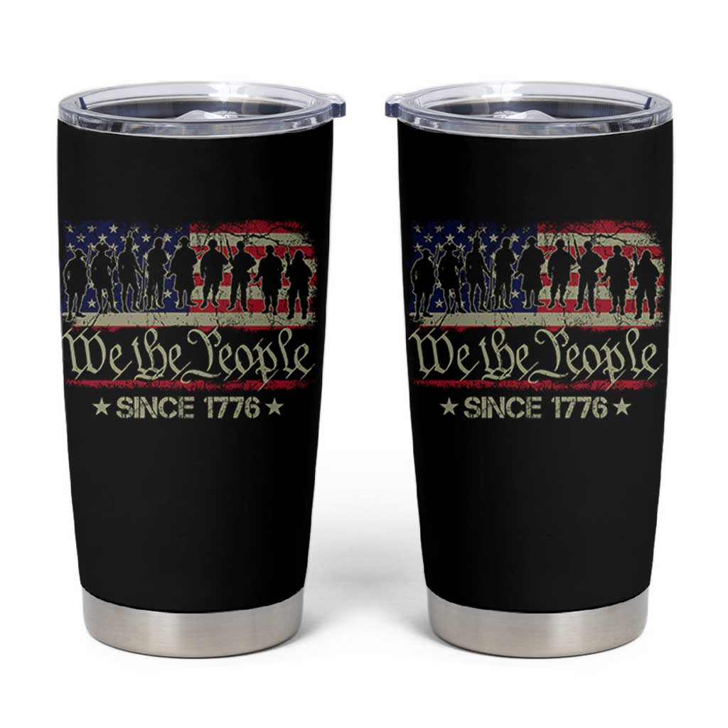 We The People Since 1776 Tumbler Cup US Military Army Birthday Vintage American Flag