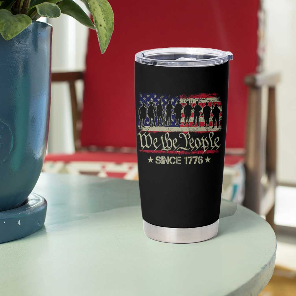 We The People Since 1776 Tumbler Cup US Military Army Birthday Vintage American Flag