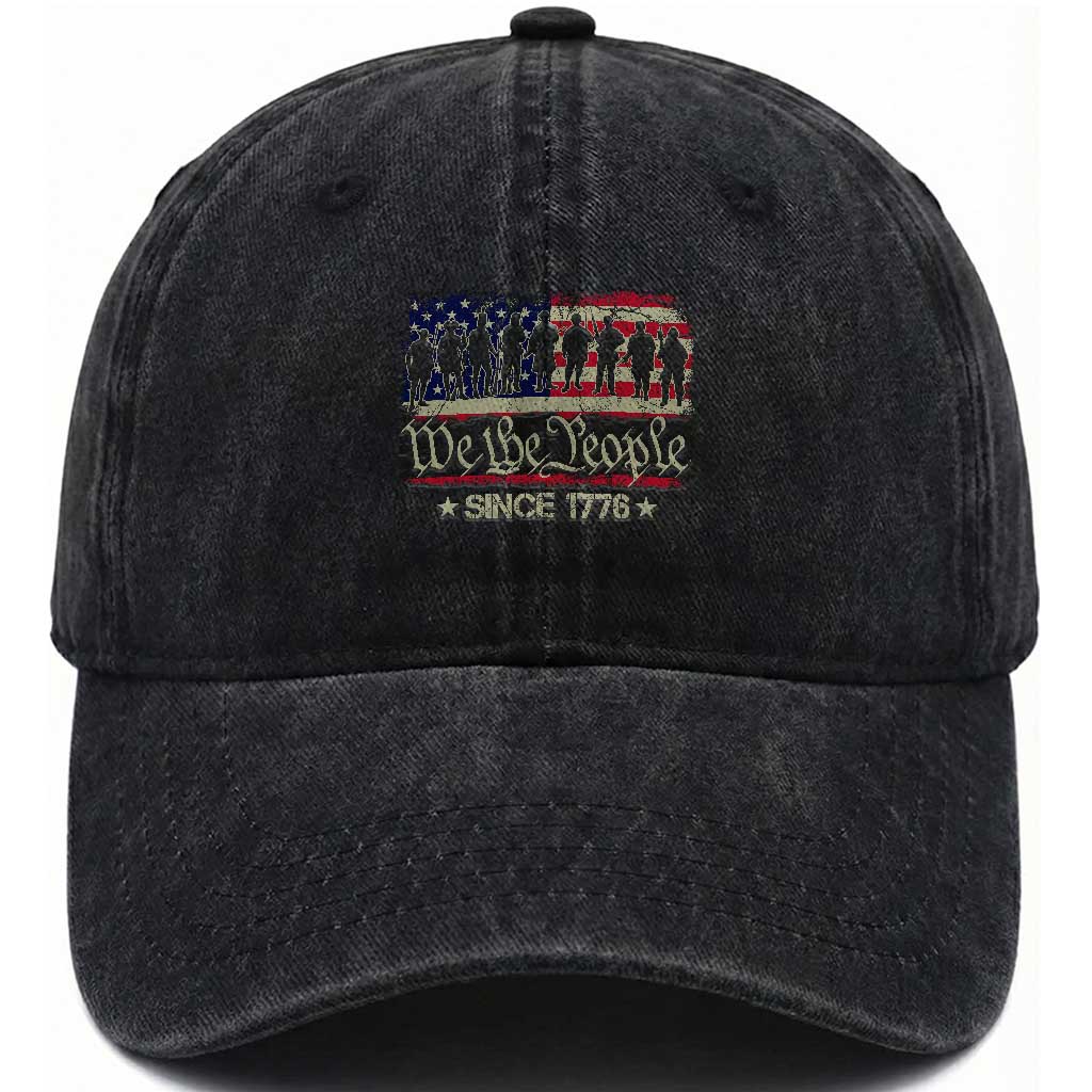 We The People Since 1776 Washed Cotton Baseball Cap 250 Years America Anniversary Vintage American Flag
