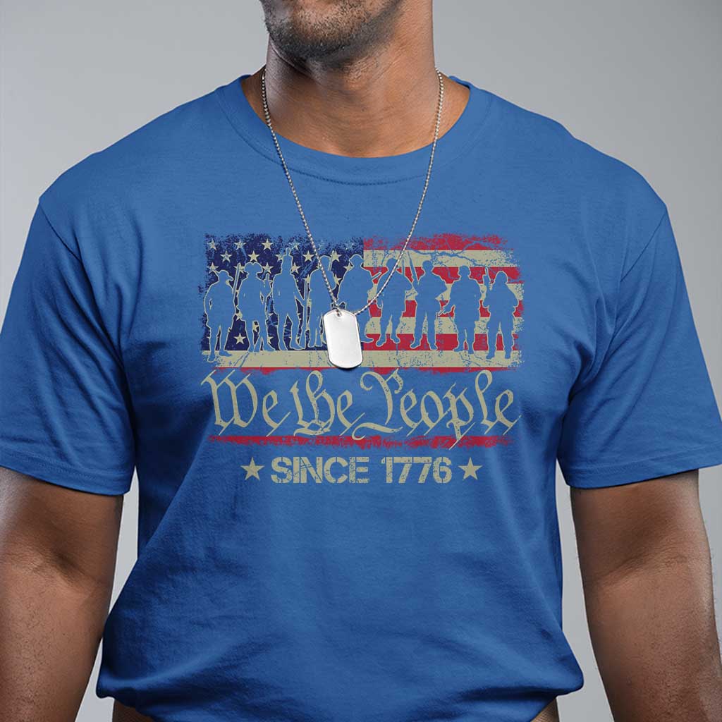 We The People Since 1776 T Shirt US Military Army Birthday Vintage American Flag