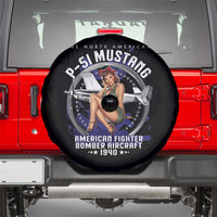 The North American P 51 Mustang American Fighter Bomber Aircraft Spare Tire Cover WW2 Aircraft Pin Up Girl
