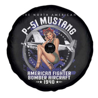 The North American P 51 Mustang American Fighter Bomber Aircraft Spare Tire Cover WW2 Aircraft Pin Up Girl
