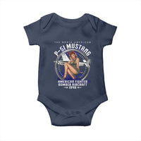 The North American P 51 Mustang American Fighter Bomber Aircraft Baby Onesie WW2 Aircraft Pin Up Girl