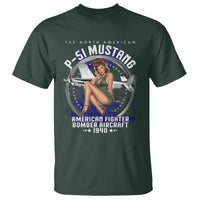 The North American P 51 Mustang American Fighter Bomber Aircraft T Shirt WW2 Aircraft Pin Up Girl