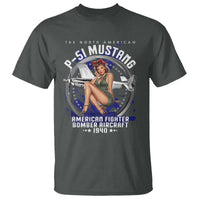 The North American P 51 Mustang American Fighter Bomber Aircraft T Shirt WW2 Aircraft Pin Up Girl