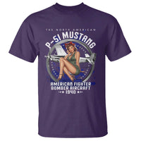 The North American P 51 Mustang American Fighter Bomber Aircraft T Shirt WW2 Aircraft Pin Up Girl