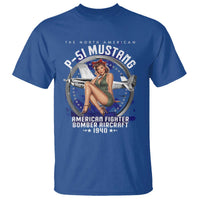 The North American P 51 Mustang American Fighter Bomber Aircraft T Shirt WW2 Aircraft Pin Up Girl