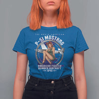 The North American P 51 Mustang American Fighter Bomber Aircraft T Shirt For Women WW2 Aircraft Pin Up Girl