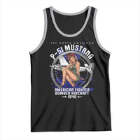 The North American P 51 Mustang American Fighter Bomber Aircraft Tank Top WW2 Aircraft Pin Up Girl