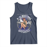 The North American P 51 Mustang American Fighter Bomber Aircraft Tank Top WW2 Aircraft Pin Up Girl