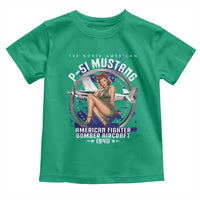 The North American P 51 Mustang American Fighter Bomber Aircraft Toddler T Shirt WW2 Aircraft Pin Up Girl