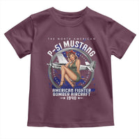 The North American P 51 Mustang American Fighter Bomber Aircraft Toddler T Shirt WW2 Aircraft Pin Up Girl