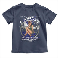 The North American P 51 Mustang American Fighter Bomber Aircraft Toddler T Shirt WW2 Aircraft Pin Up Girl