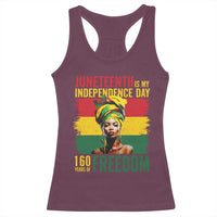 Juneteenth Is My Independence Day 160 Years Of Freedom Racerback Tank Top
