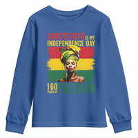 Juneteenth Is My Independence Day 160 Years Of Freedom Youth Sweatshirt