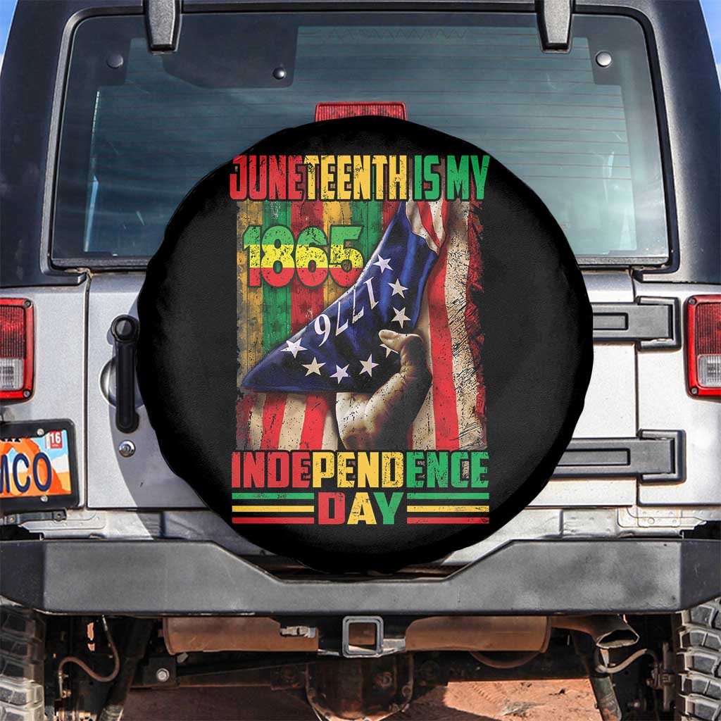 Juneteenth Is My Independence Day Spare Tire Cover Black Pride American Flag