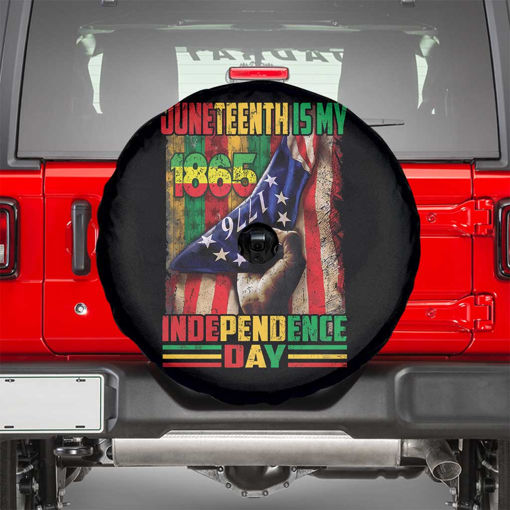 Juneteenth Is My Independence Day Spare Tire Cover Black Pride American Flag