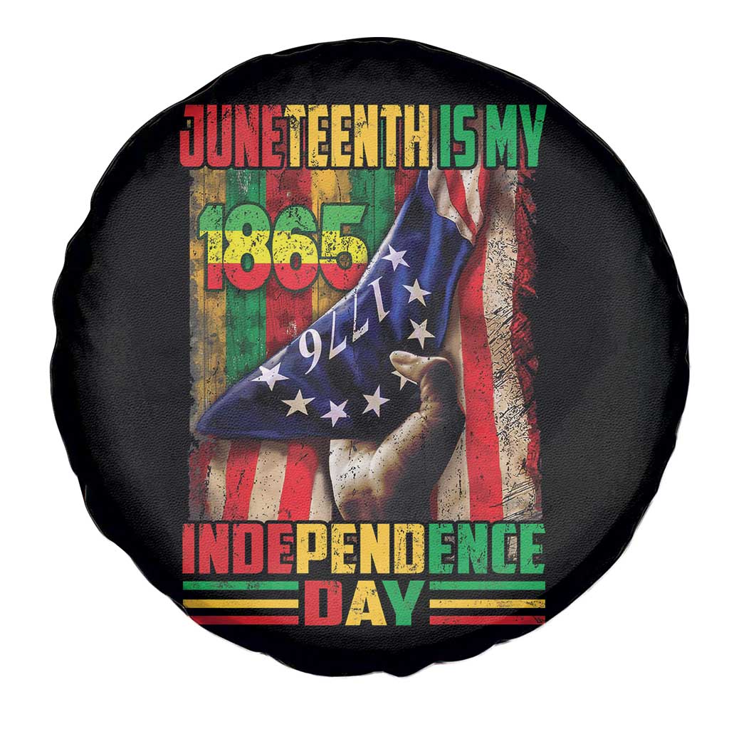 Juneteenth Is My Independence Day Spare Tire Cover Black Pride American Flag