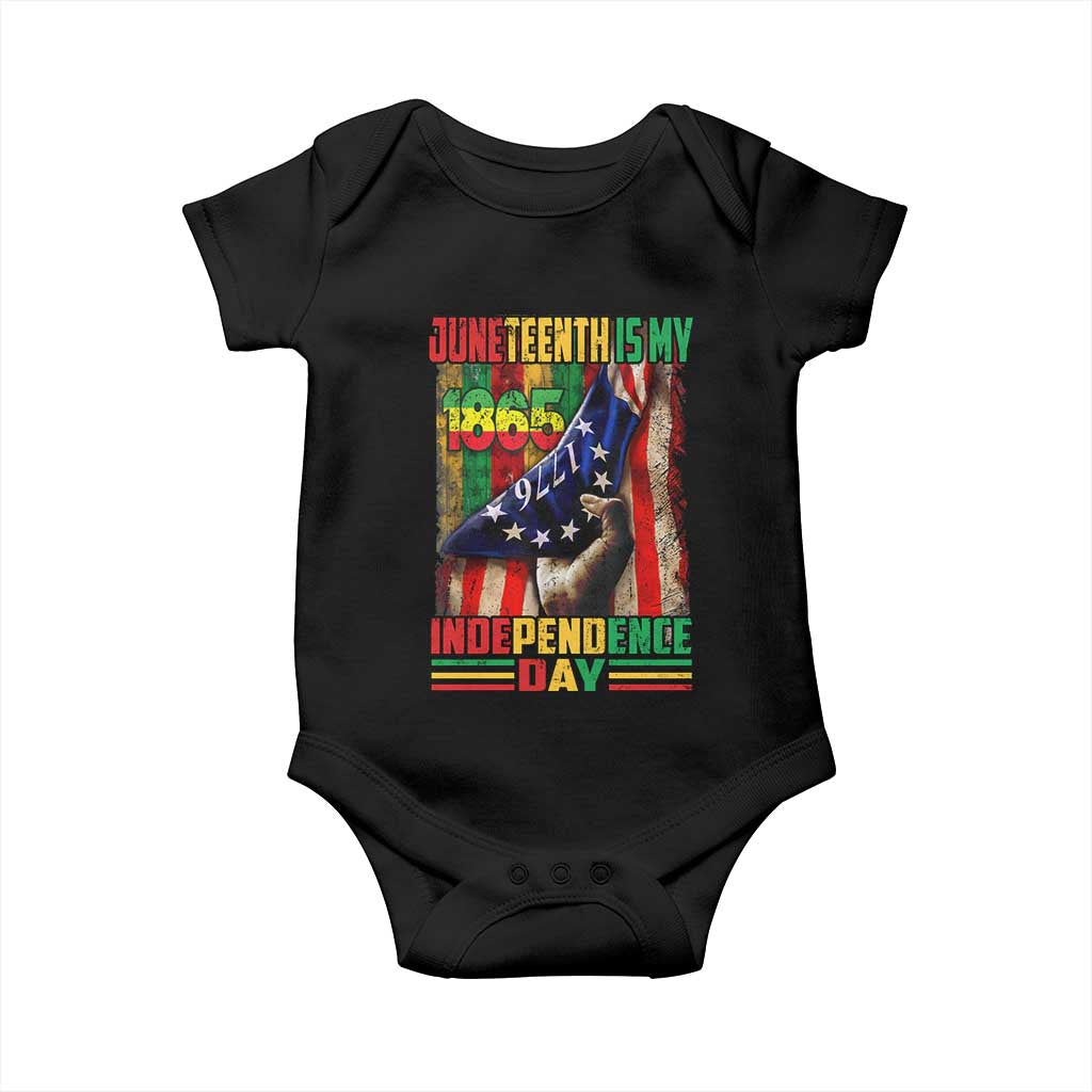 Juneteenth Is My Independence Day Baby Onesie Black Pride American Flag