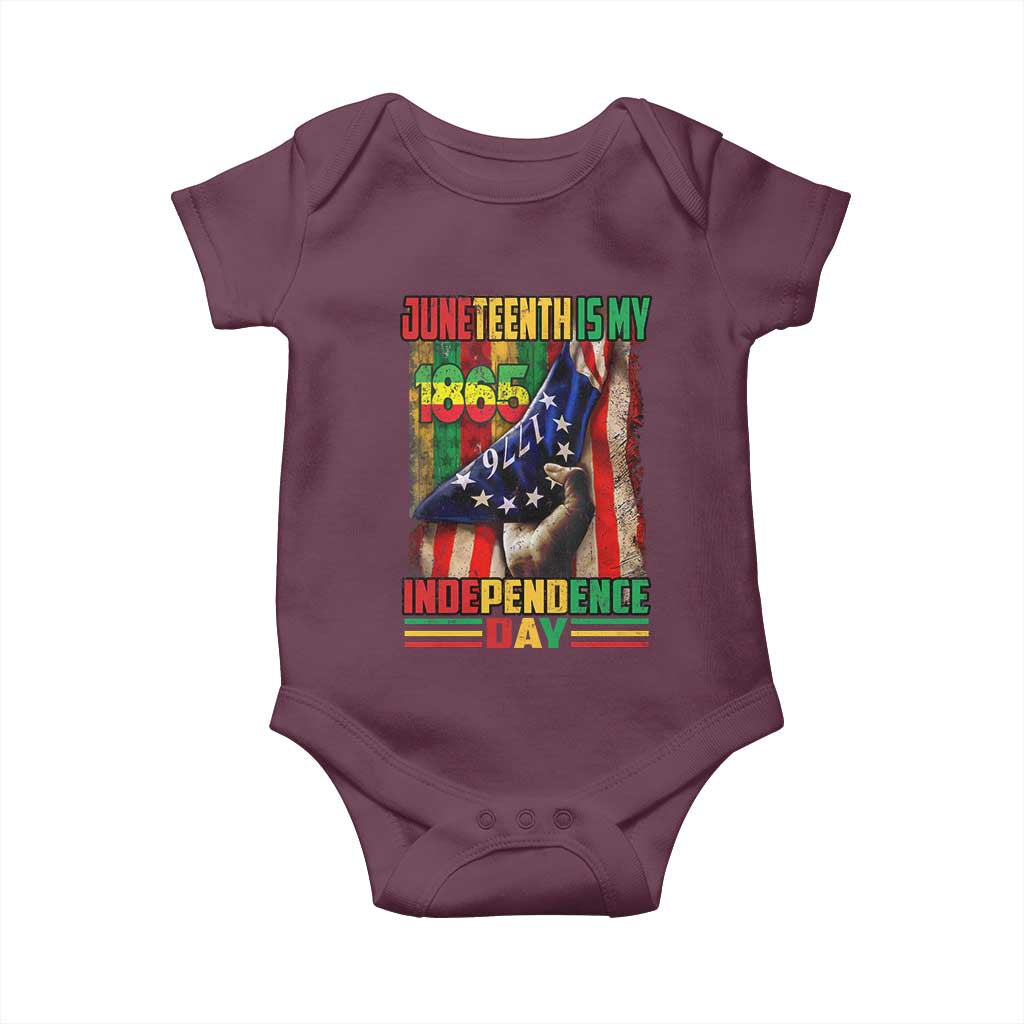 Juneteenth Is My Independence Day Baby Onesie Black Pride American Flag
