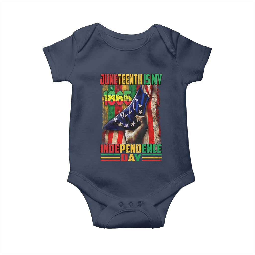 Juneteenth Is My Independence Day Baby Onesie Black Pride American Flag