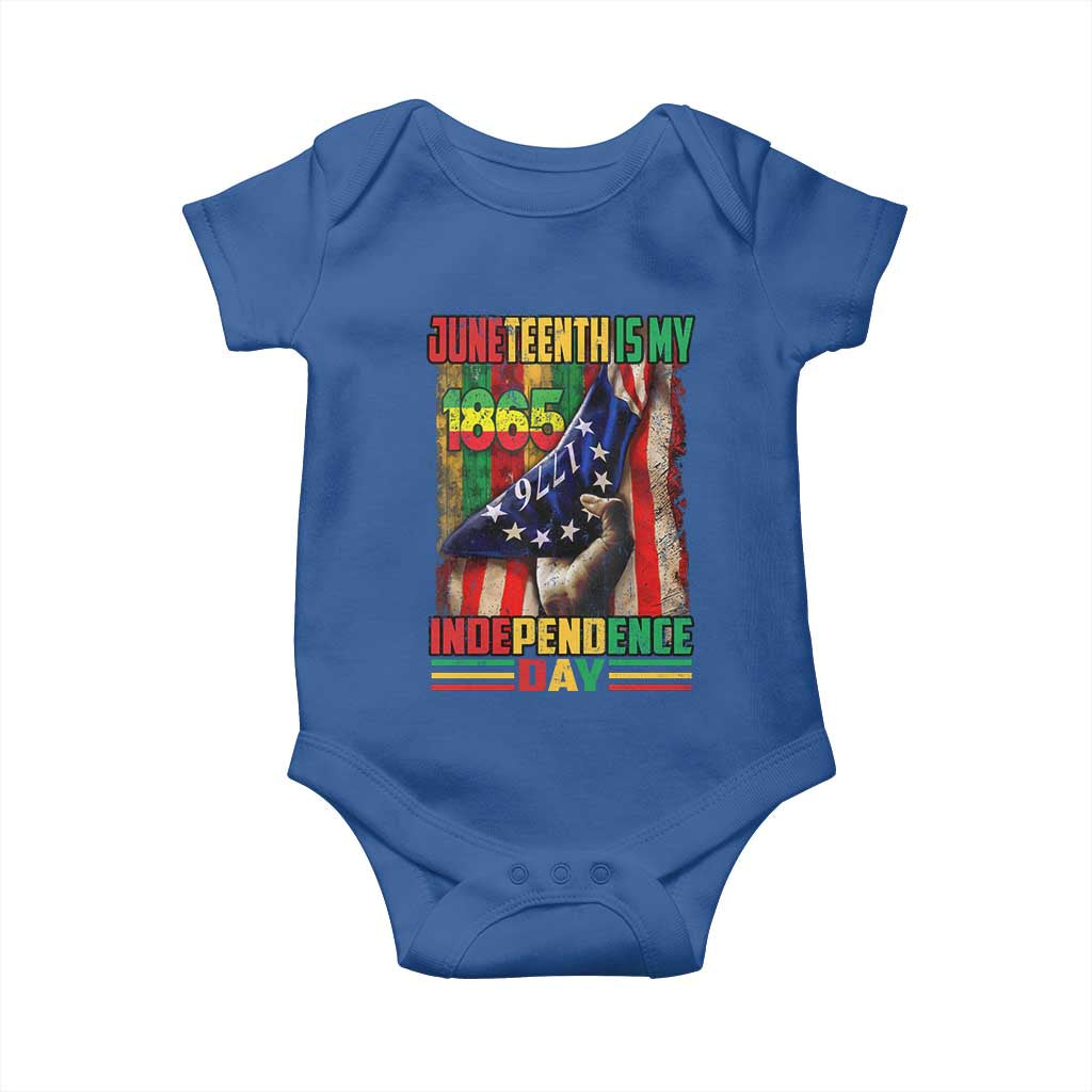 Juneteenth Is My Independence Day Baby Onesie Black Pride American Flag