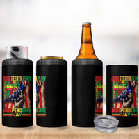 Juneteenth Is My Independence Day 4 in 1 Can Cooler Tumbler Black Pride American Flag