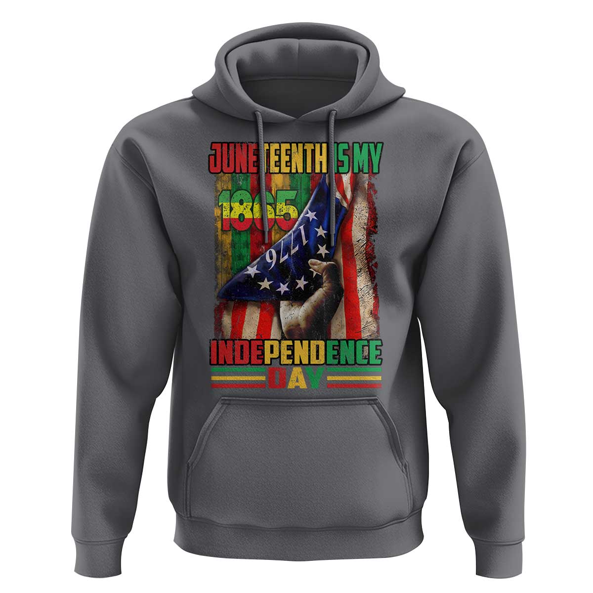 Juneteenth Is My Independence Day Hoodie Black Pride American Flag