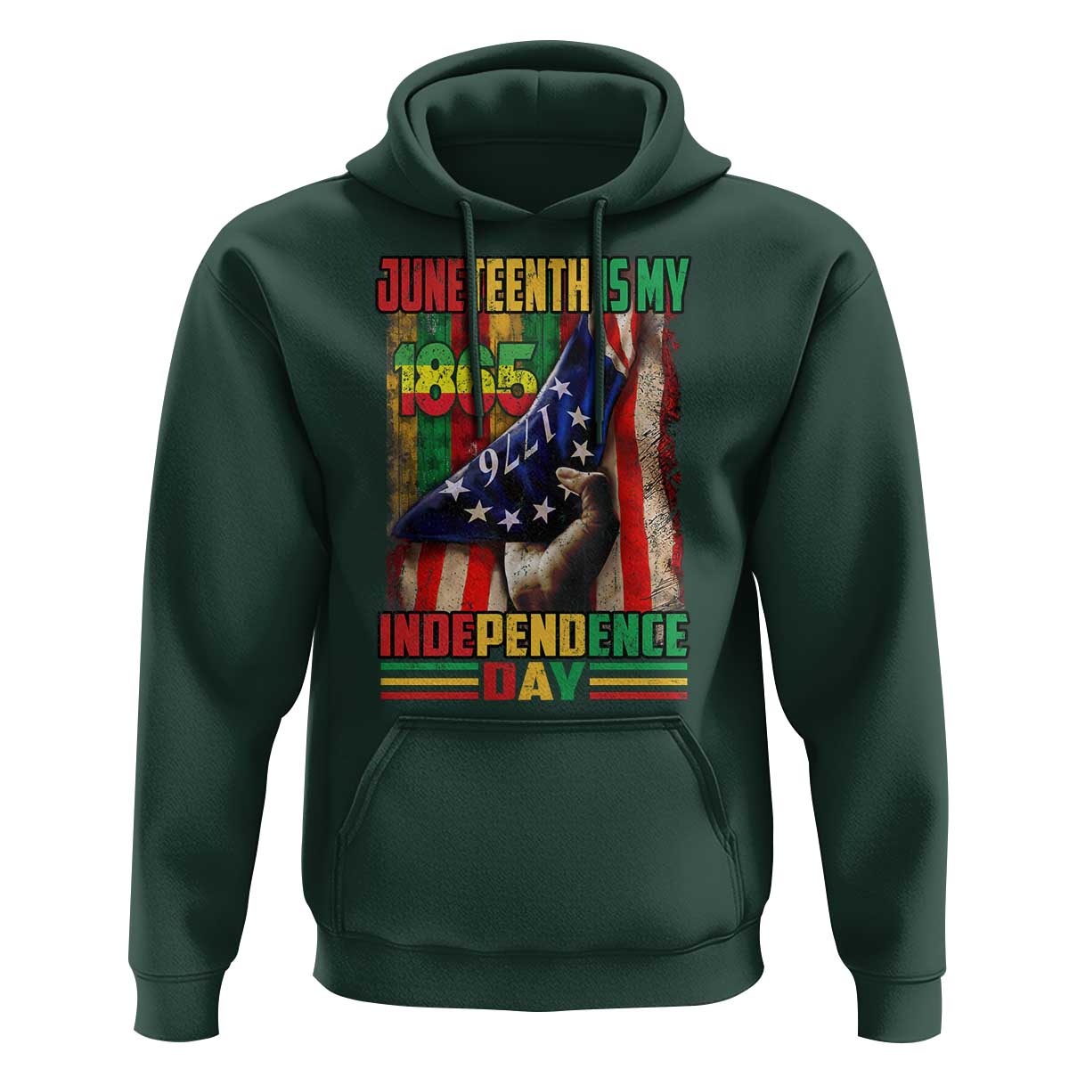 Juneteenth Is My Independence Day Hoodie Black Pride American Flag